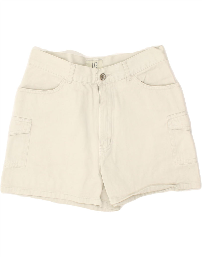 GAP Womens Cargo Shorts US 4 Small W28 Off White Cotton | Vintage Gap | Thrift | Second-Hand Gap | Used Clothing | Messina Hembry 