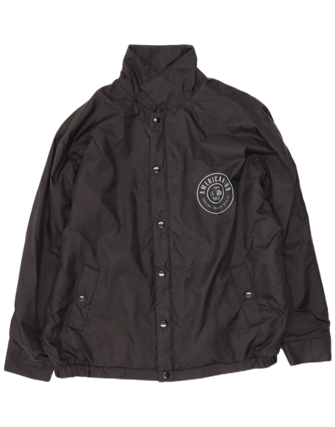 Americanino Mens Windbreaker Jacket UK 42 XL Black Nylon