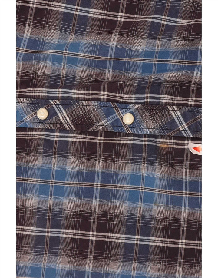 Lee Mens Slim Fit Shirt Large Blue Check Cotton