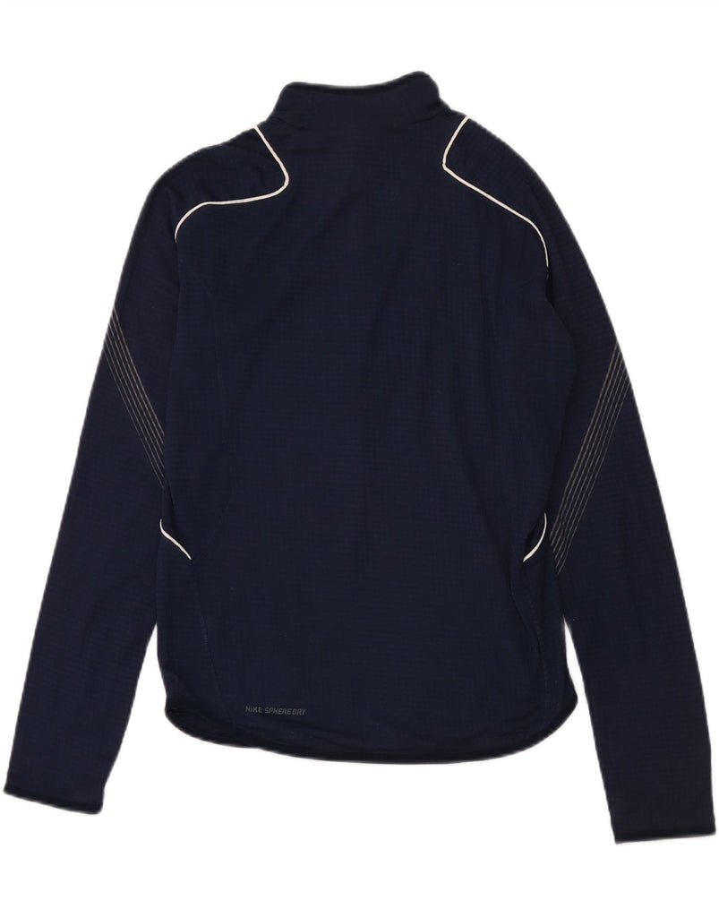 NIKE Mens Zip Neck Pullover Tracksuit Top UK 36/38 Small Navy Blue Vintage Nike and Second-Hand Nike from Messina Hembry 