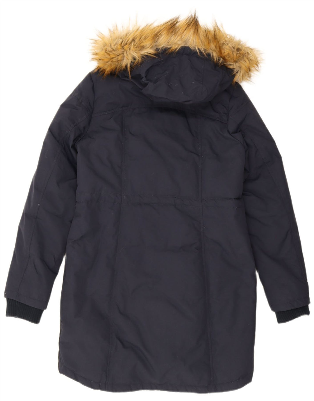 Fat Face Womens Hooded Padded Coat UK 10 Small Navy Blue Nylon