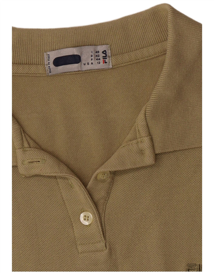 FILA Womens Sleeveless Polo Shirt IT 48 XL Khaki