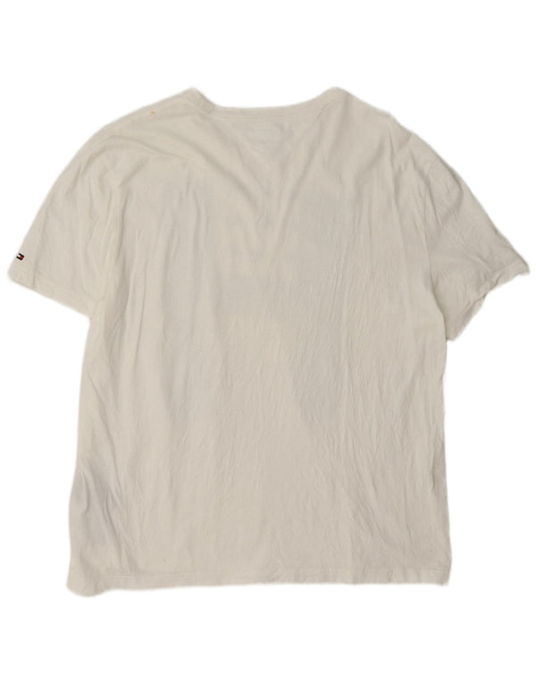 Tommy Hilfiger Mens Graphic T-Shirt Top Large White Cotton