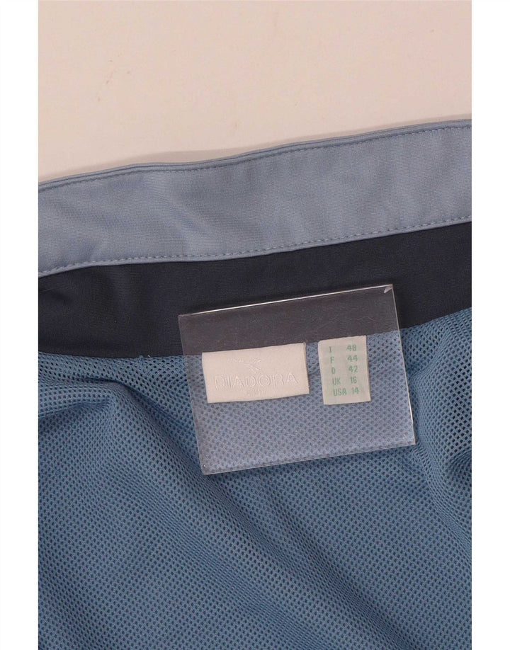 Diadora Womens Oversized Tracksuit Top Jacket UK 16 Large Blue Colourblock