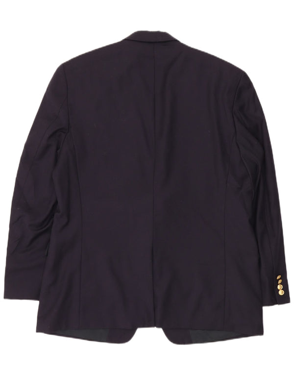 RALPH LAUREN Mens 2 Button Blazer Jacket UK 44 2XL Navy Blue Wool