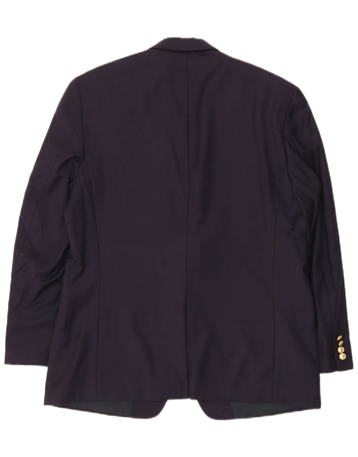 RALPH LAUREN Mens 2 Button Blazer Jacket UK 44 2XL Navy Blue Wool