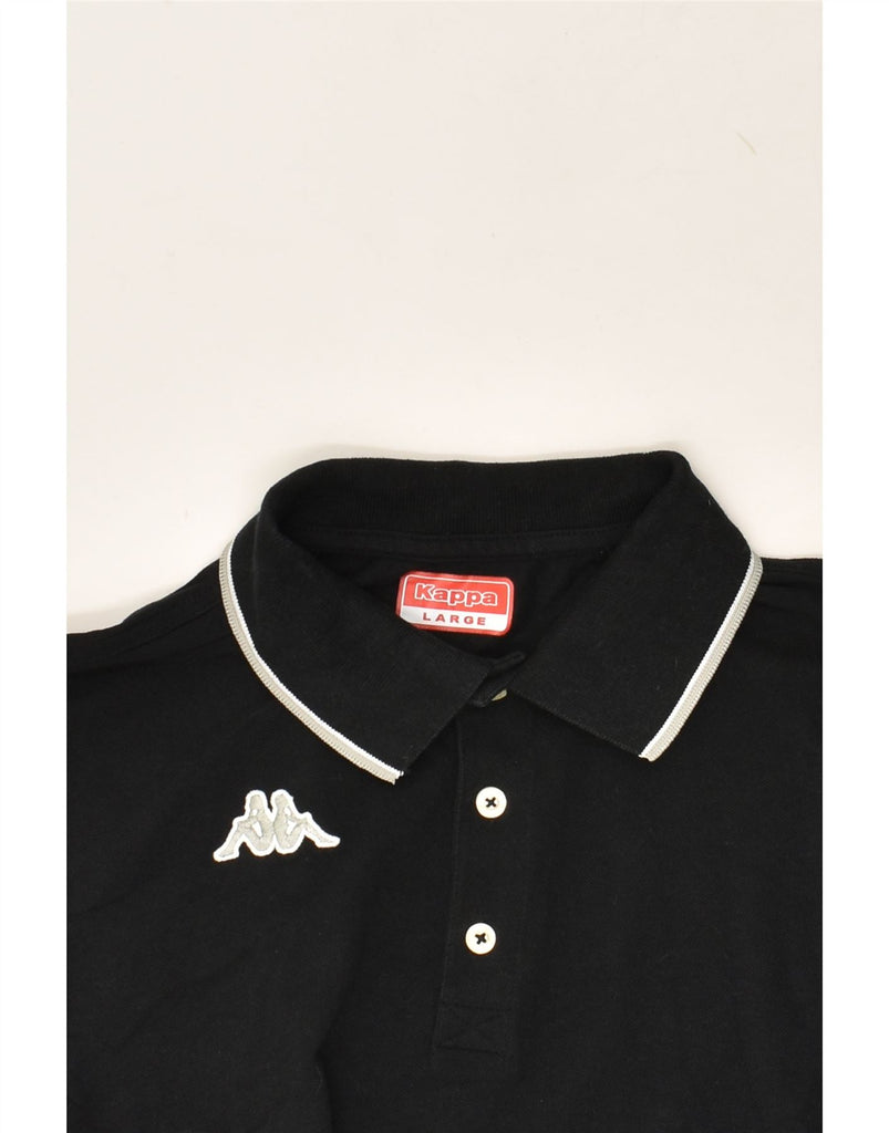 KAPPA Mens Slim Polo Shirt Large Black | Vintage Kappa | Thrift | Second-Hand Kappa | Used Clothing | Messina Hembry 