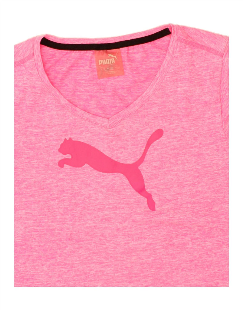 PUMA Womens Graphic T-Shirt Top EU 42 Large Pink Polyester | Vintage Puma | Thrift | Second-Hand Puma | Used Clothing | Messina Hembry 