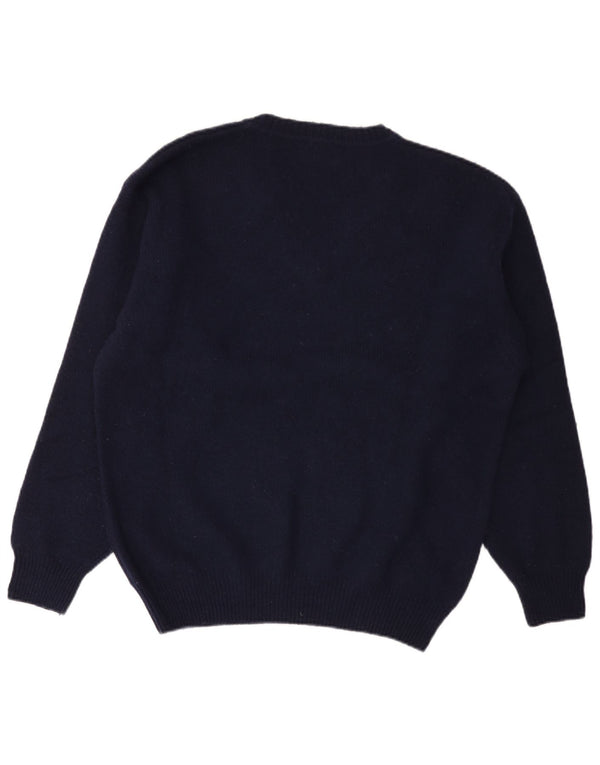 Sergio Tacchini Mens V-Neck Jumper Sweater XL Navy Blue Wool