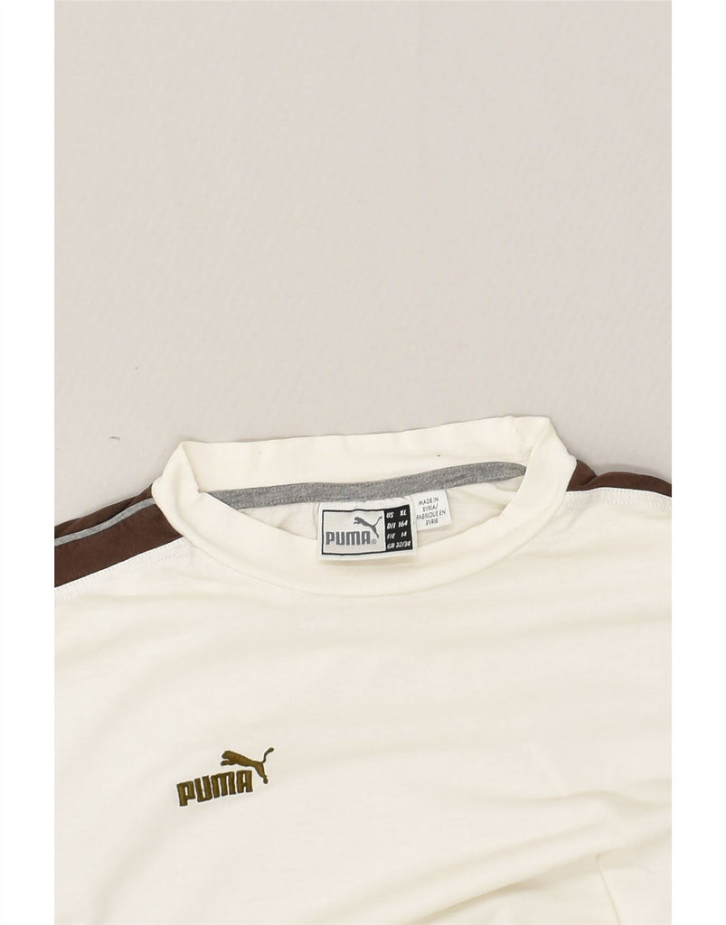 PUMA Boys T-Shirt Top 13-14 Years White Cotton | Vintage Puma | Thrift | Second-Hand Puma | Used Clothing | Messina Hembry 