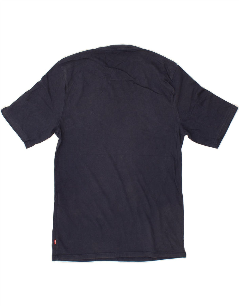LEVI'S Womens Graphic T-Shirt Top UK 6 XS Navy Blue Cotton Vintage Levi's and Second-Hand Levi's from Messina Hembry 