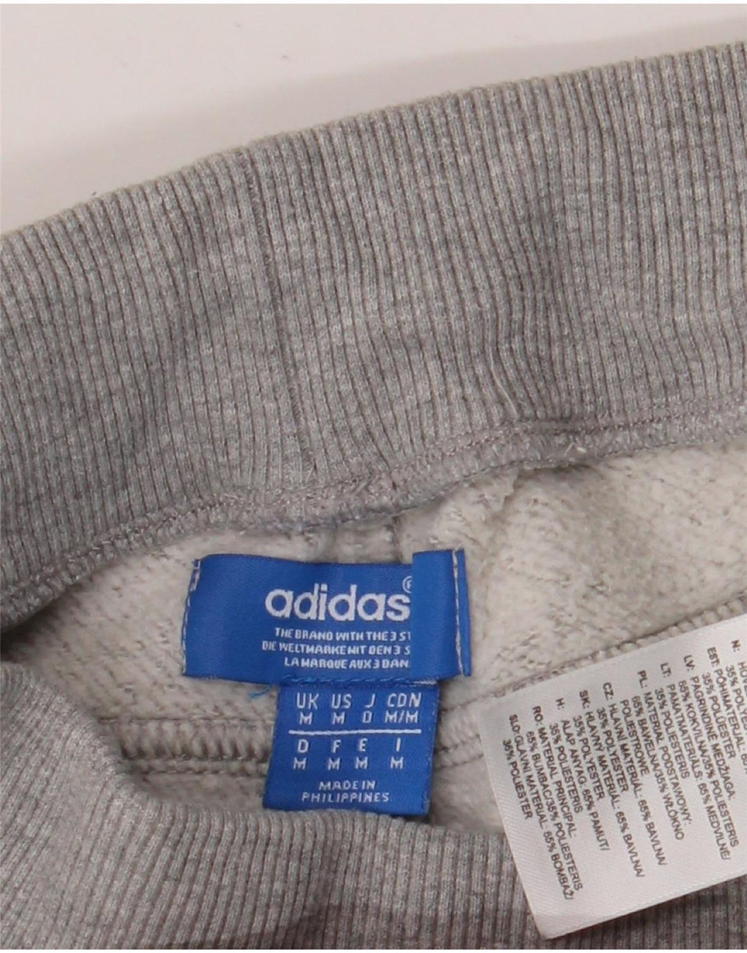 Adidas Mens Tracksuit Trousers Joggers Medium Grey Colourblock Cotton