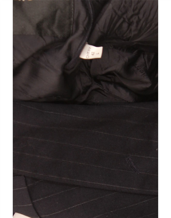Pierre Cardin Mens Double Breasted Blazer Jacket UK 40 Large Black
