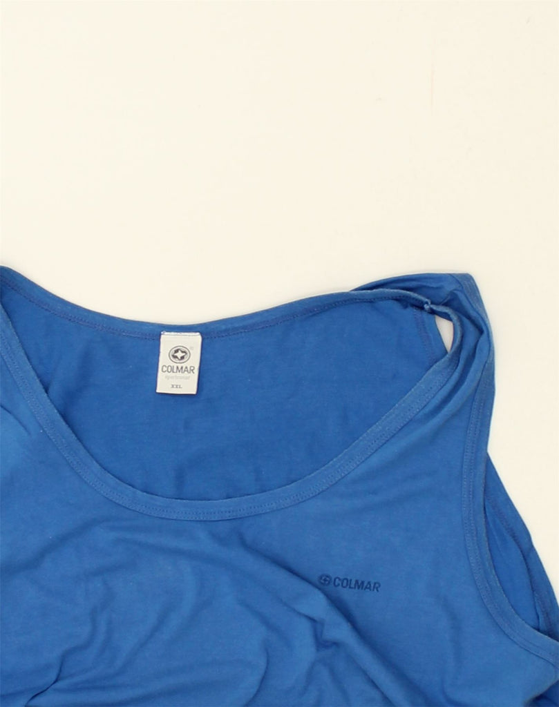 COLMAR Womens Vest Top UK 20 2XL Blue Cotton | Vintage Colmar | Thrift | Second-Hand Colmar | Used Clothing | Messina Hembry 