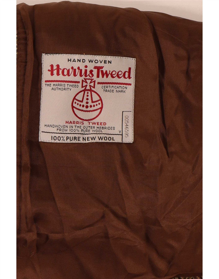 Harris Tweed Mens Blazer Jacket UK 44 2XL Brown Herringbone Classic