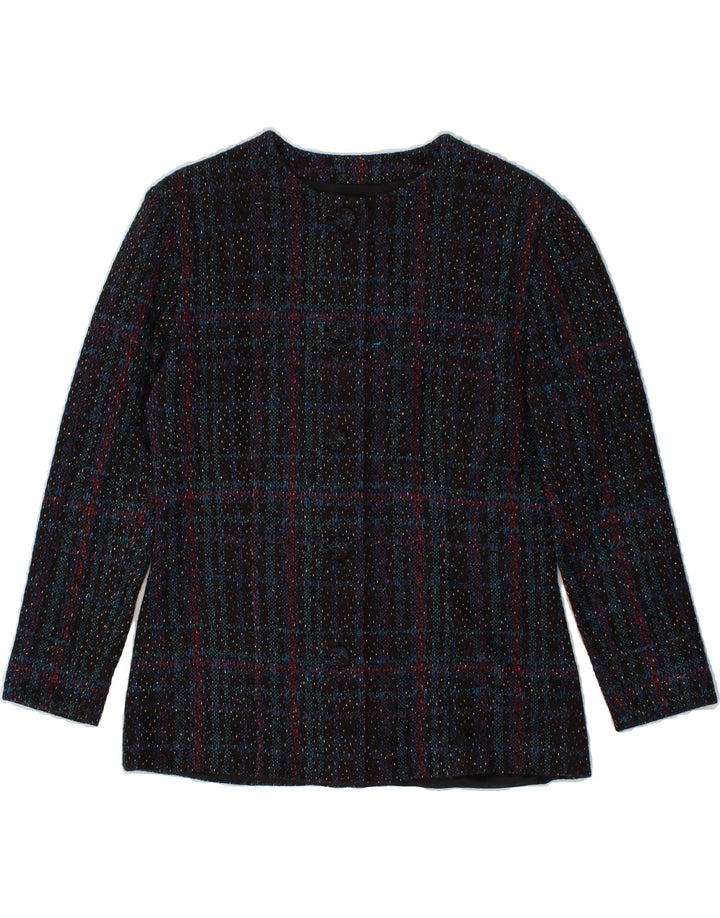 VINTAGE Womens 5 Button Blazer Jacket UK 12 Medium Multicoloured Check Vintage Vintage and Second-Hand Vintage from Messina Hembry 
