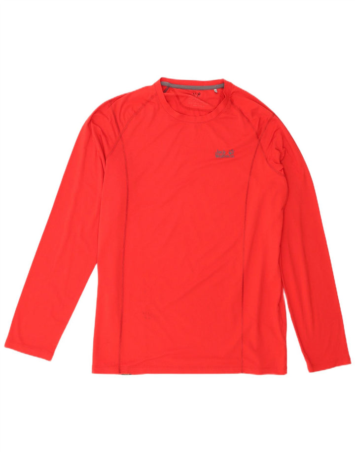 Jack Wolfskin Mens Top Long Sleeve UK 44/46 XL Red Polyester