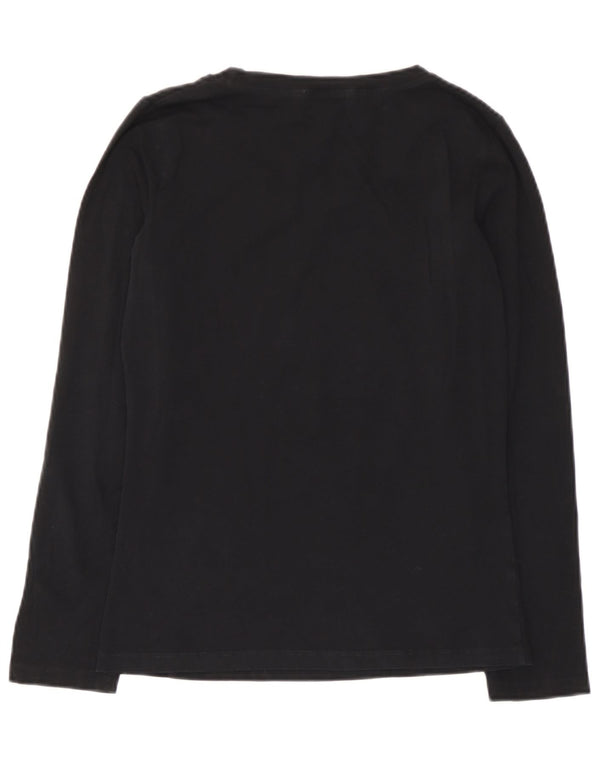 Moschino Womens Graphic Top Long Sleeve UK 12 Medium Black