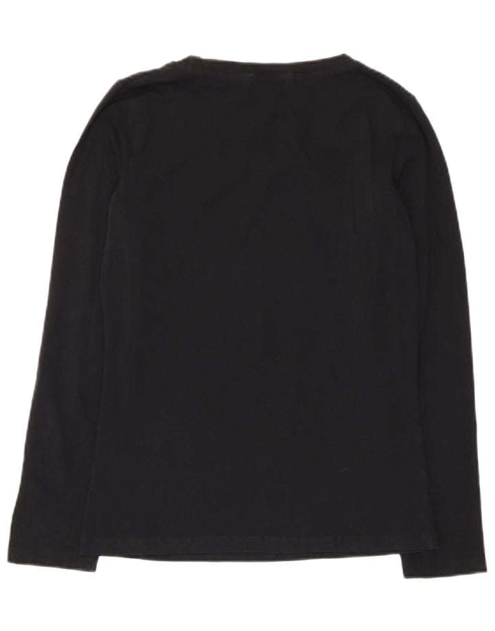 Moschino Womens Graphic Top Long Sleeve UK 12 Medium Black
