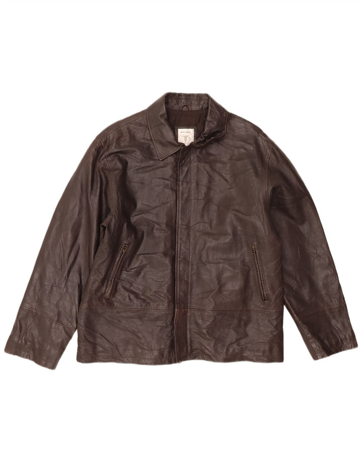 CONBIPEL Mens Leather Jacket IT 52 XL Brown Leather
