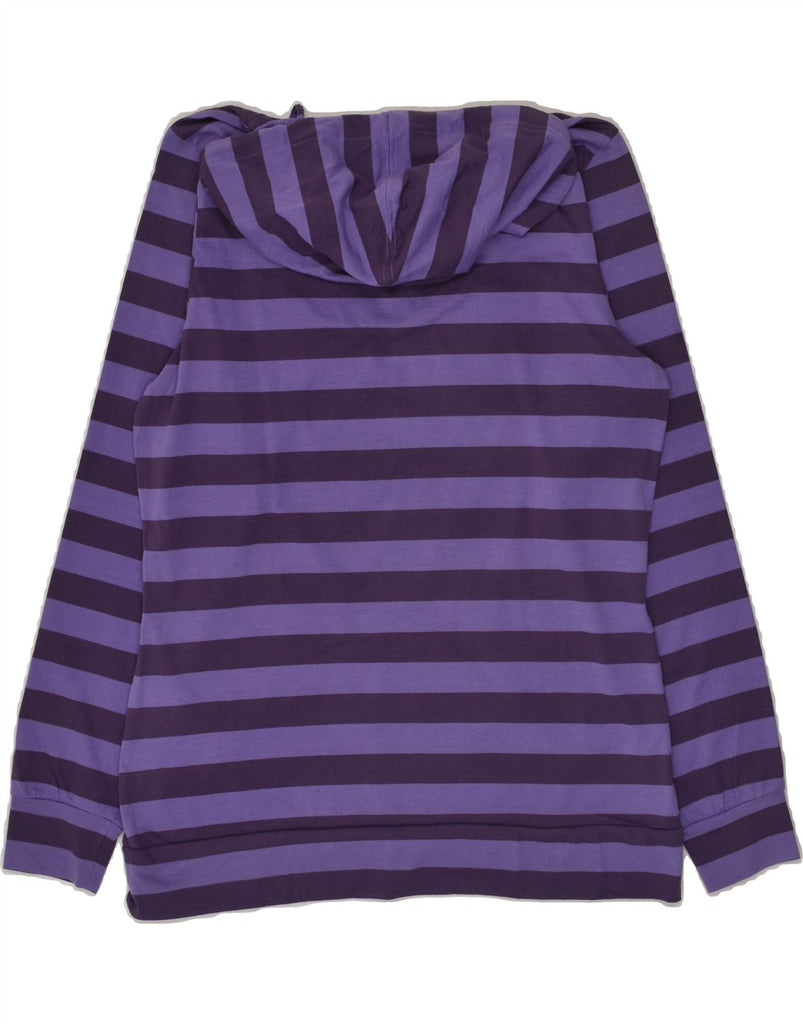 PUMA Womens Hoodie Jumper UK 12 Medium Purple Striped Cotton | Vintage Puma | Thrift | Second-Hand Puma | Used Clothing | Messina Hembry 