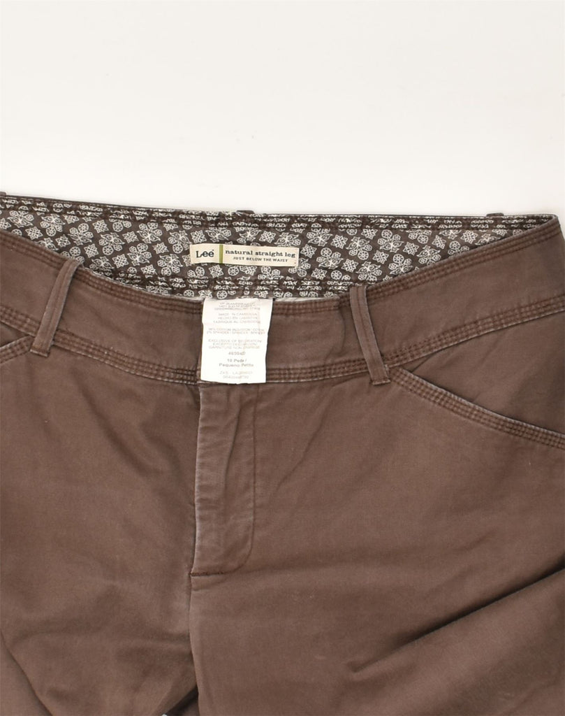 LEE Womens Petite Straight Casual Trousers US 10 Large  W32 L28  Brown | Vintage Lee | Thrift | Second-Hand Lee | Used Clothing | Messina Hembry 