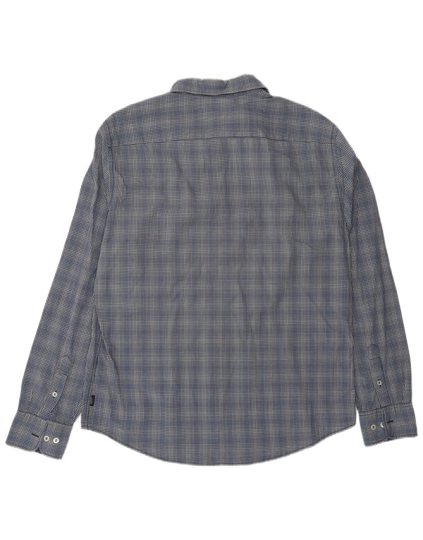Armani Jeans Mens Shirt XL Navy Blue Gingham