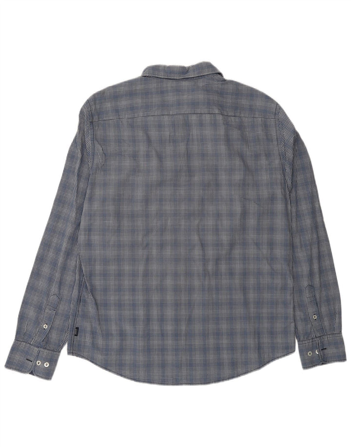 Armani Jeans Mens Shirt XL Navy Blue Gingham
