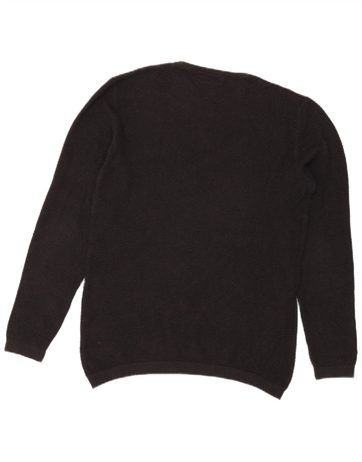 Zara Mens Crew Neck Jumper Sweater Large Black