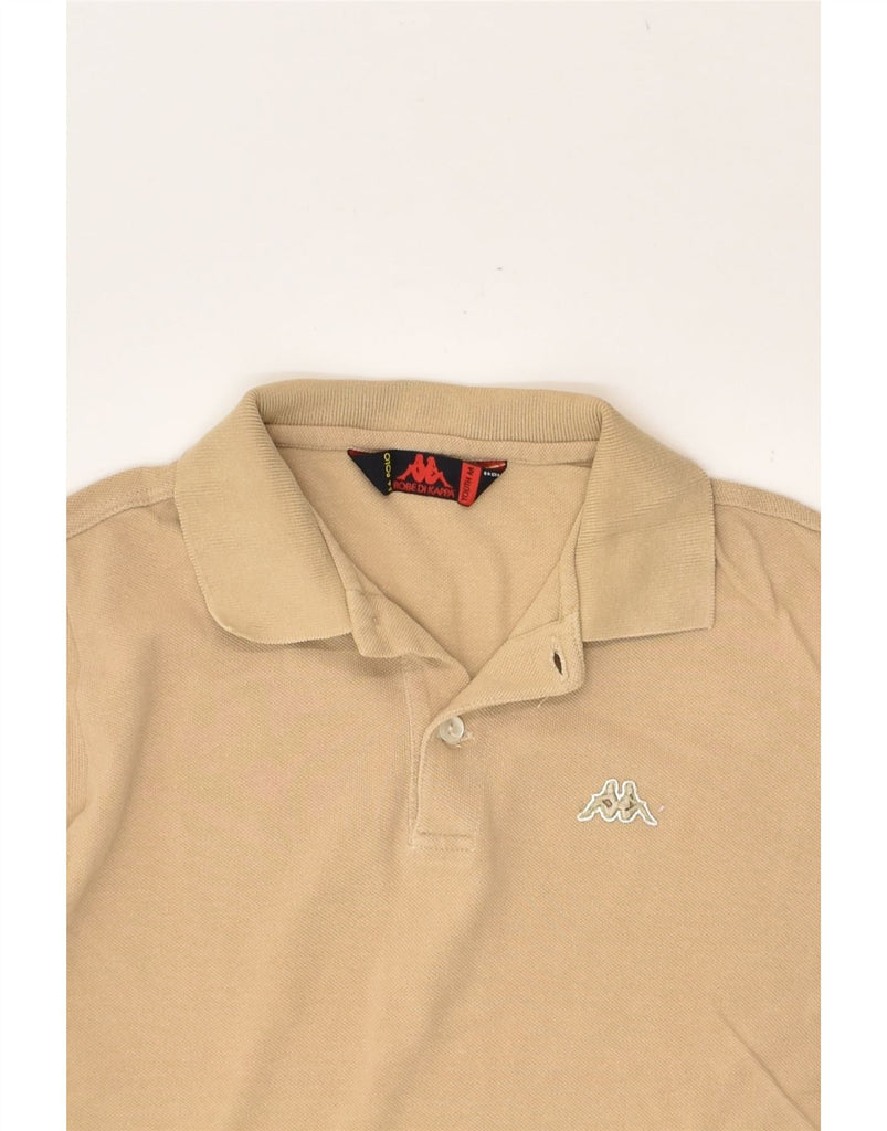 KAPPA Boys Long Sleeve Polo Shirt 7-8 Years Beige Cotton | Vintage Kappa | Thrift | Second-Hand Kappa | Used Clothing | Messina Hembry 