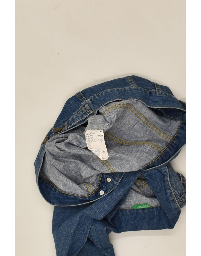 BENETTON Girls Denim Jacket 11-12 Years XL Blue Cotton | Vintage Benetton | Thrift | Second-Hand Benetton | Used Clothing | Messina Hembry 