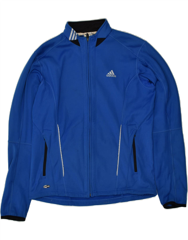 ADIDAS Mens Climawarm Tracksuit Top Jacket Large Blue Colourblock Vintage Adidas and Second-Hand Adidas from Messina Hembry 