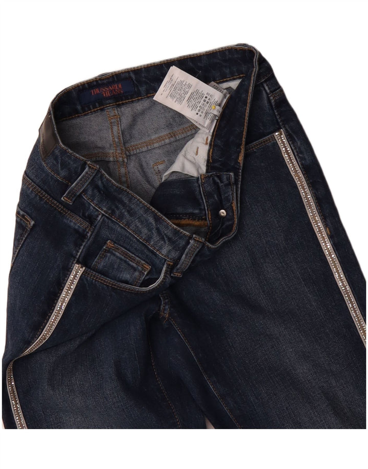 Trussardi Womens Slim Jeans IT 40 Small W26 L29 Blue Cotton