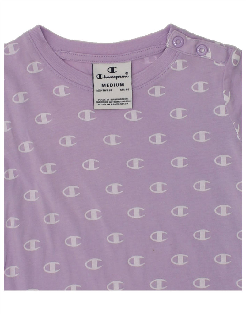 CHAMPION Baby Girls Graphic T-Shirt Dress 12-18 Months Medium  Purple | Vintage Champion | Thrift | Second-Hand Champion | Used Clothing | Messina Hembry 