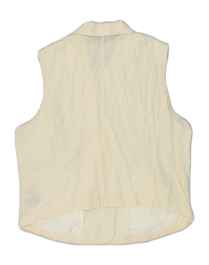 MOSSIMO Womens Gilet UK 18 XL Off White Linen | Vintage Mossimo | Thrift | Second-Hand Mossimo | Used Clothing | Messina Hembry 