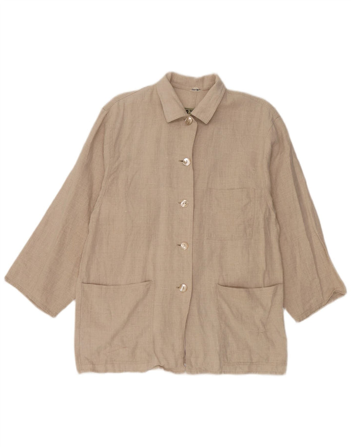 Penny Black Womens Oversized Utility Jacket IT 44 Medium Beige Linen