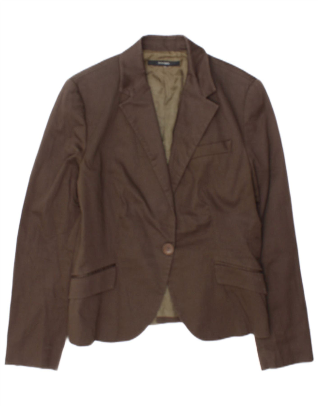 Zara Womens 1 Button Blazer Jacket UK 8 Small Brown
