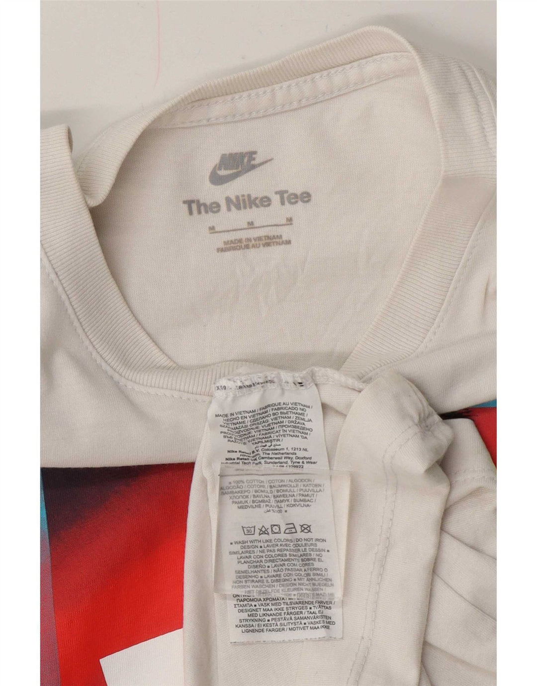 Nike Mens Graphic T-Shirt Top Medium White Cotton