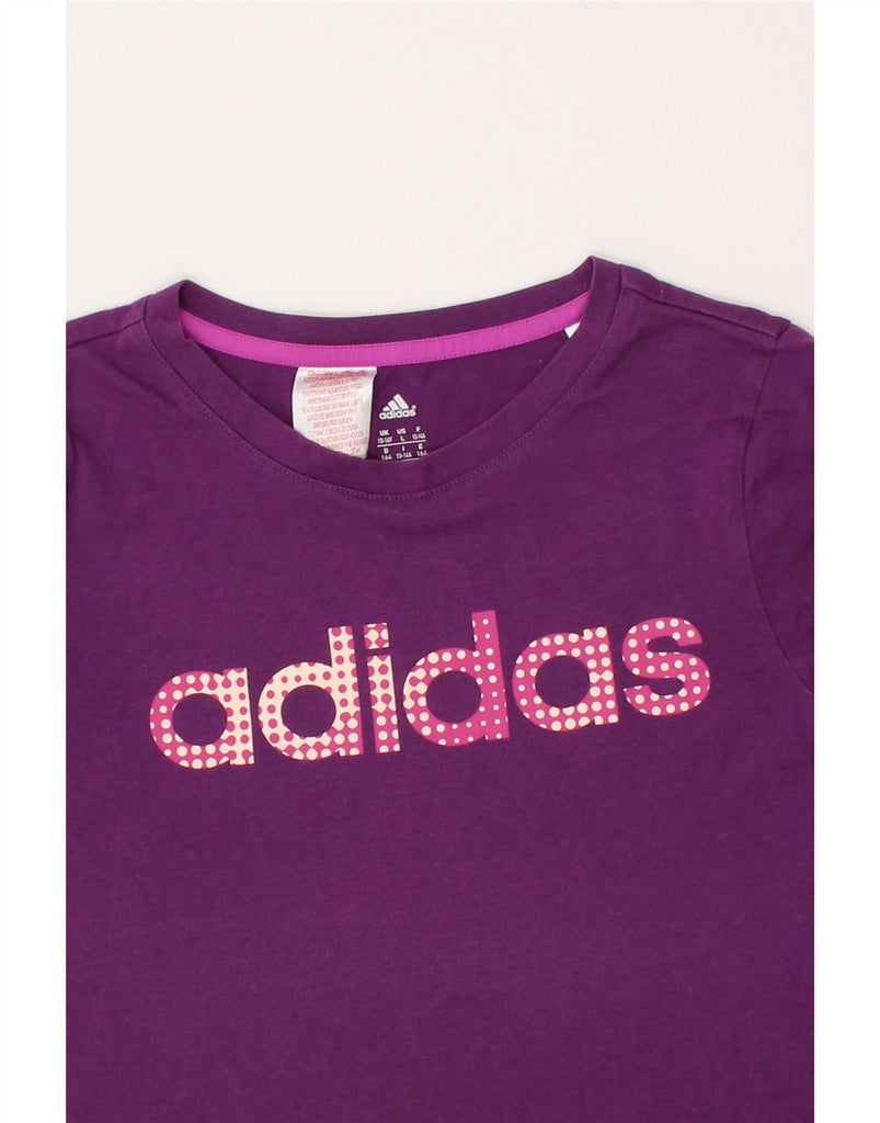 ADIDAS Girls Graphic T-Shirt Top 13-14 Years Purple Cotton | Vintage Adidas | Thrift | Second-Hand Adidas | Used Clothing | Messina Hembry 