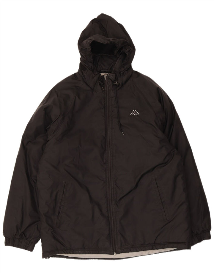 Kappa Mens Hooded Padded Jacket UK 38 Medium Black Polyamide