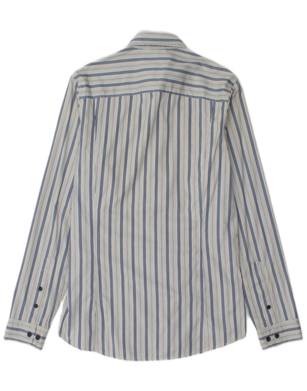 Calvin Klein Jeans Mens Shirt Small Blue Striped Cotton