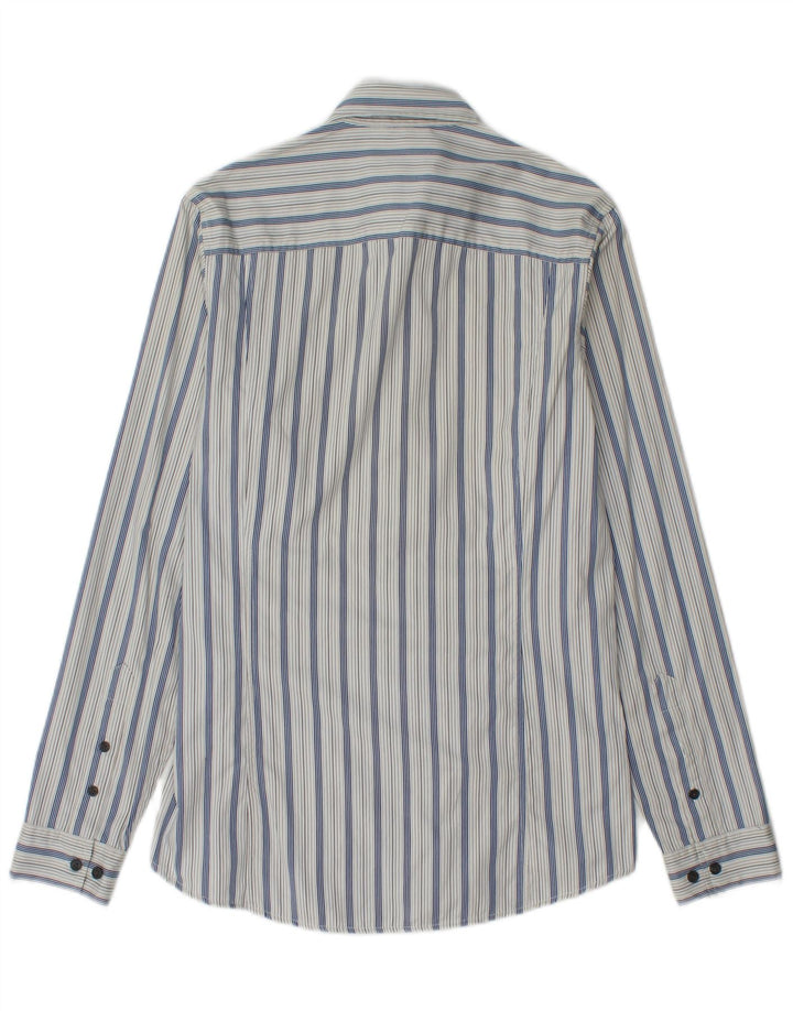 Calvin Klein Jeans Mens Shirt Small Blue Striped Cotton