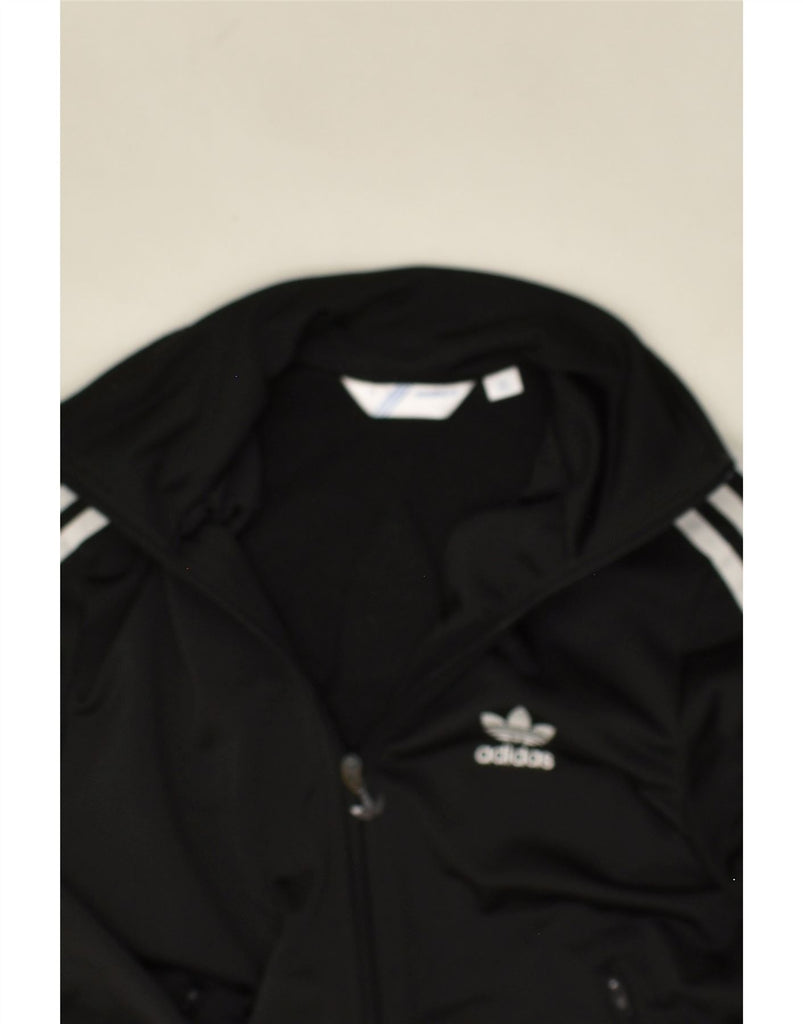 ADIDAS Womens Graphic Tracksuit Top Jacket EU 38 Medium Black Polyester | Vintage Adidas | Thrift | Second-Hand Adidas | Used Clothing | Messina Hembry 