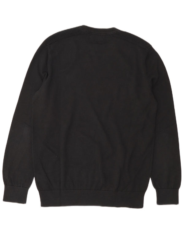 Calvin Klein Jeans Mens Graphic Crew Neck Jumper Sweater Large Black Cotton