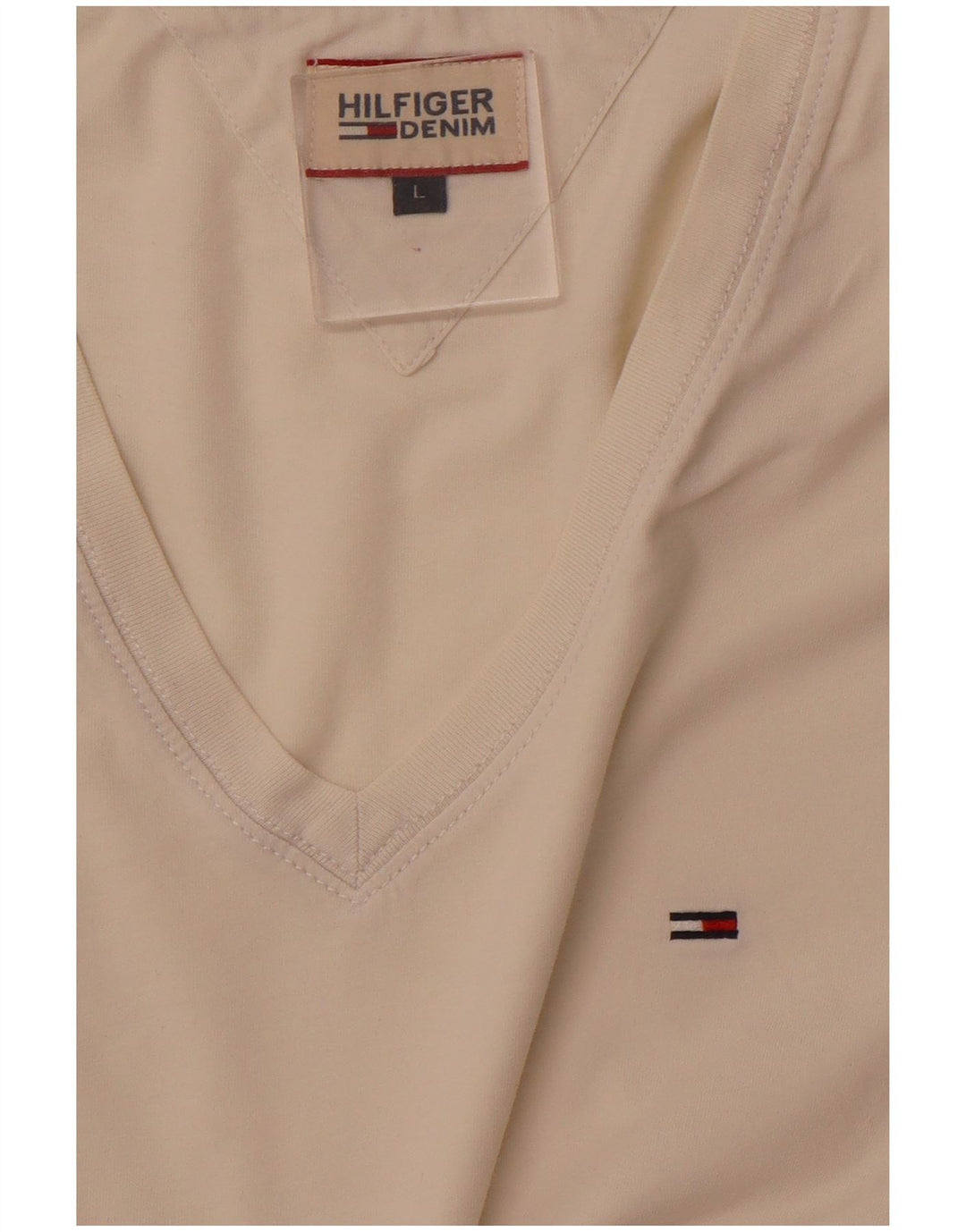 TOMMY HILFIGER Mens T-Shirt Top Large White