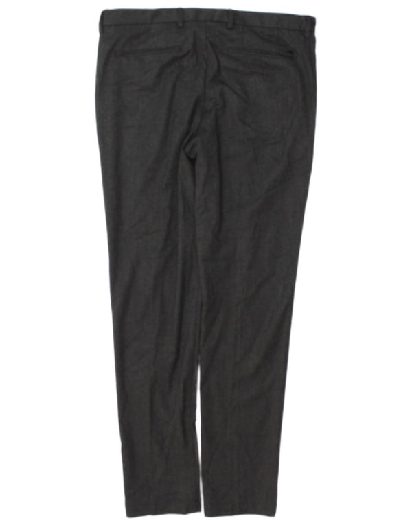 Hugo Boss Mens Slim Chino Trousers EU 50 Large W34 L32 Grey Polyester