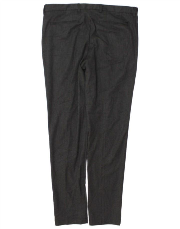Hugo Boss Mens Slim Chino Trousers EU 50 Large W34 L32 Grey Polyester