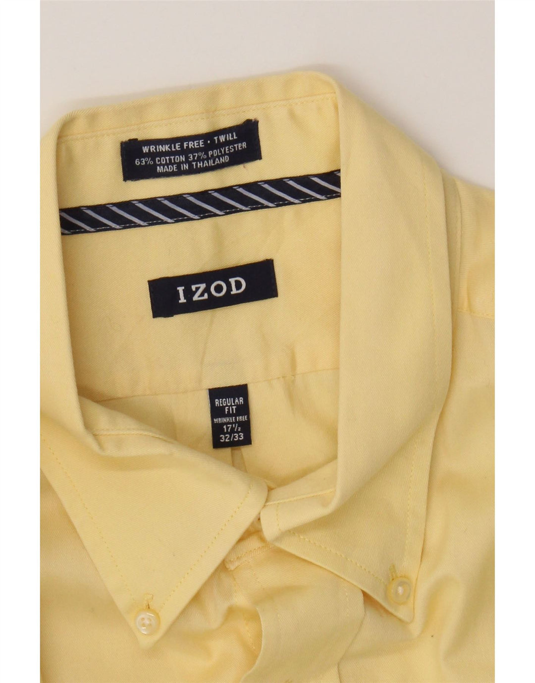 IZOD Mens Regular Fit Shirt Size 17 1/2 XL Yellow Cotton Vintage Izod and Second-Hand Izod from Messina Hembry 