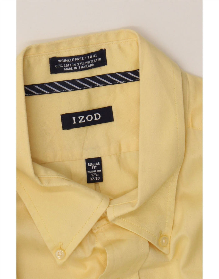 IZOD Mens Regular Fit Shirt Size 17 1/2 XL Yellow Cotton Vintage Izod and Second-Hand Izod from Messina Hembry 