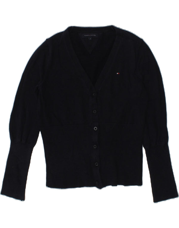 TOMMY HILFIGER Girls Cardigan Sweater 7-8 Years Navy Blue Cotton